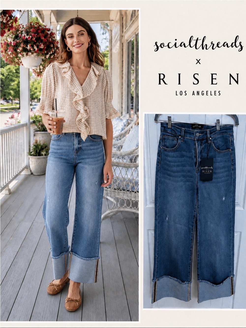 Social Threads x Risen Scottie Large Cuffed Jeans